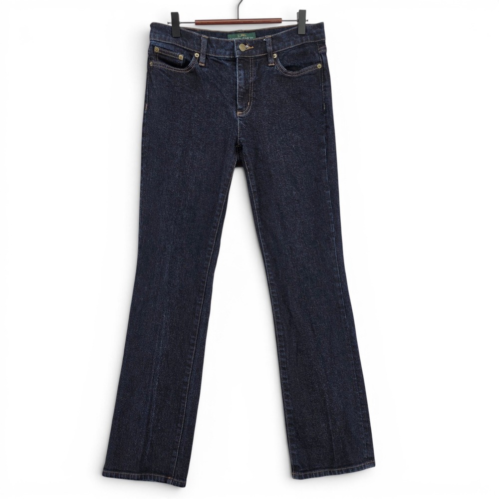 Lauren Ralph Lauren‎ Classic Straight Jeans Womens 6 Dark Wash Stretch Luxury
